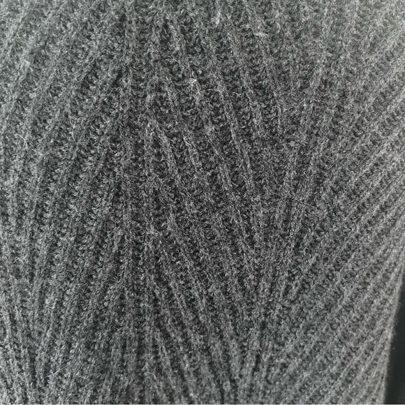 Vince Charcoal Grey Wool Cashmere Blend Open Front Leather Trimmed Cardigan - Picture 8 of 10